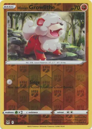 Lost Origin Hisuian Growlithe #83/196 reverse holo