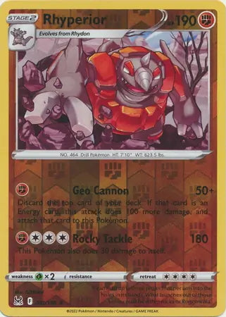 Lost Origin Rhyperior #91/196 reverse holo