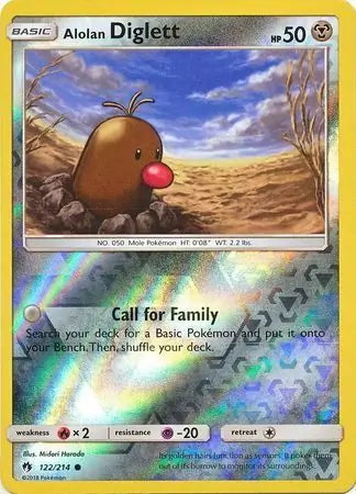 Lost Thunder Alolan Diglett #122/214 reverse holo