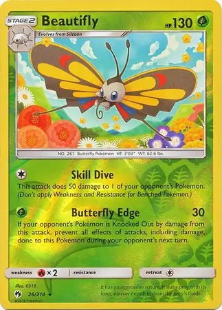 Lost Thunder Beautifly #26/214 reverse holo
