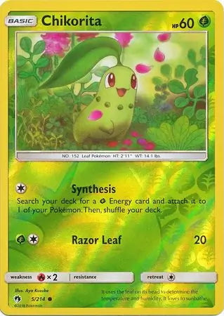 Lost Thunder Chikorita #5/214 reverse holo