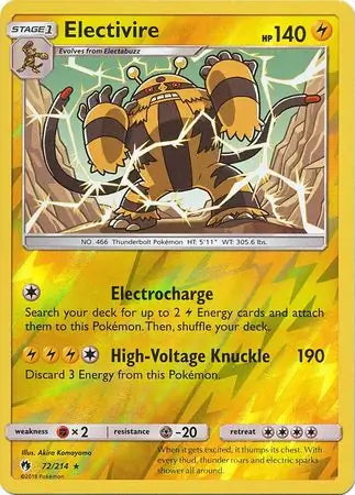 Lost Thunder Electivire #72/214 reverse holo