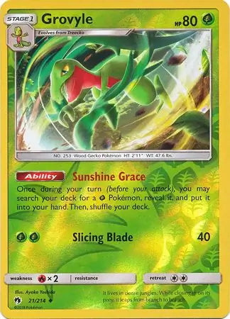 Lost Thunder Grovyle #21/214 reverse holo