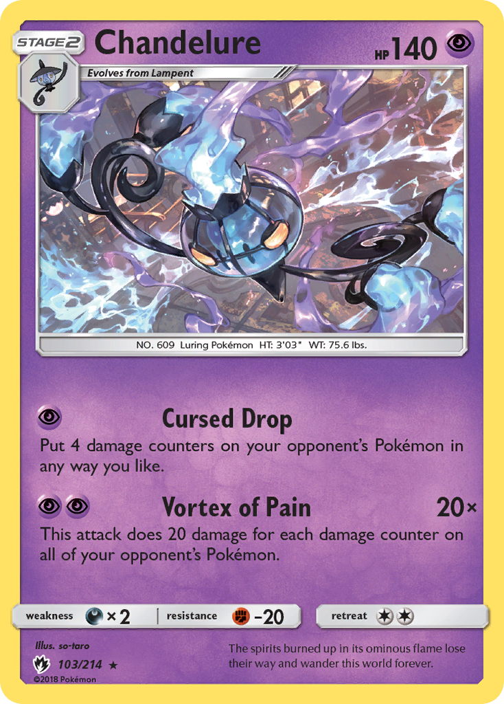 Lost Thunder Holo Chandelure #103/214