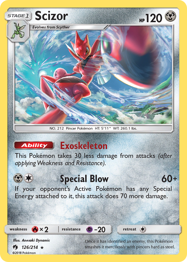 Lost Thunder Holo Scizor #126/214