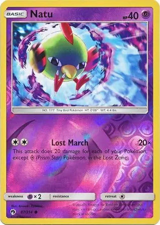 Lost Thunder Natu #87/214 reverse holo