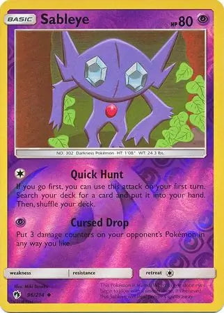 Lost Thunder Sableye #96/214 reverse holo