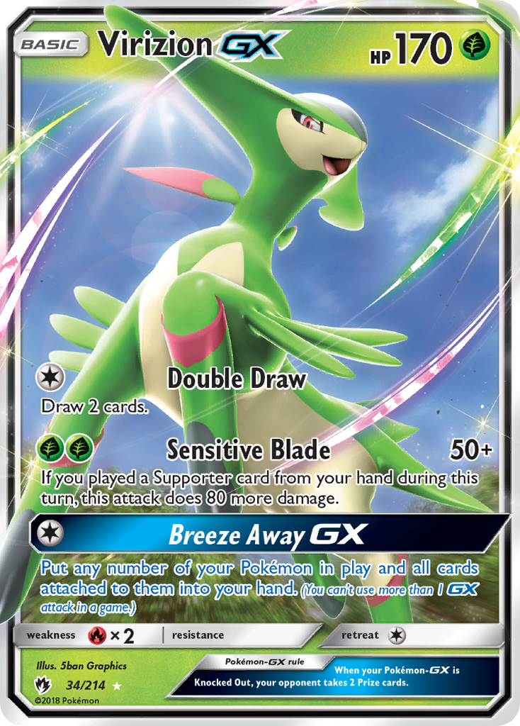 Lost Thunder Virizion GX #34/214