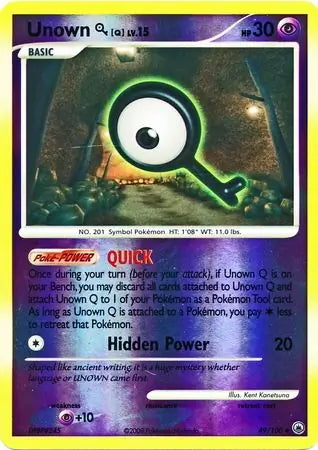 Majestic Dawn Unown Q #49/100 reverse holo