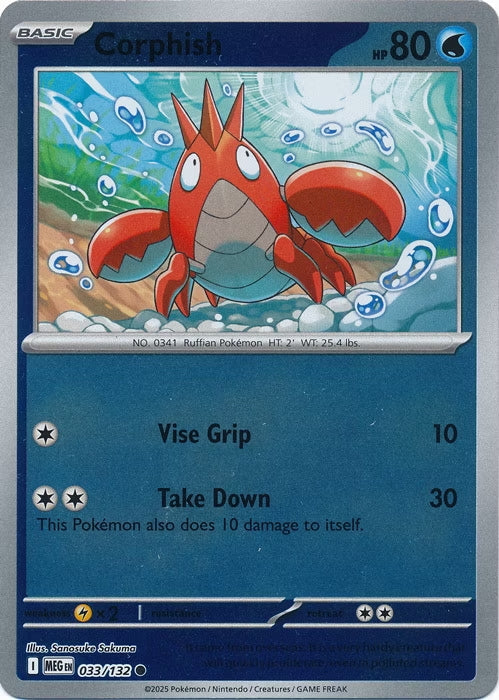 Mega Evolution Corphish #033/132 Reverse Holo