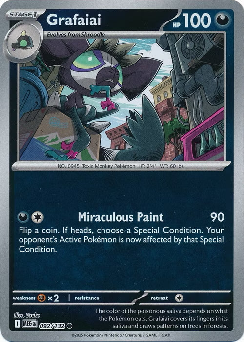 Mega Evolution Grafaiai #092/132 Reverse Holo