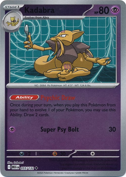 Mega Evolution Kadabra #055/132 Reverse Holo