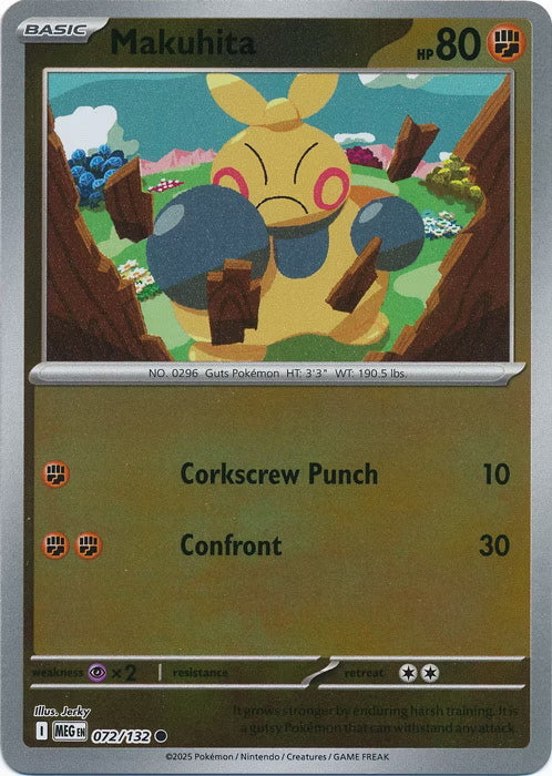 Mega Evolution Makuhita #072/132 Reverse Holo