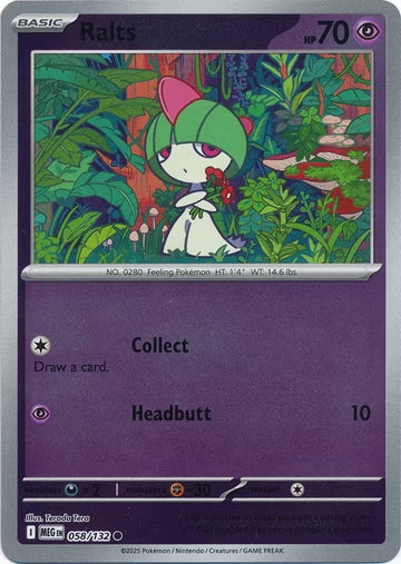 Mega Evolution Ralts #058/132 Reverse Holo