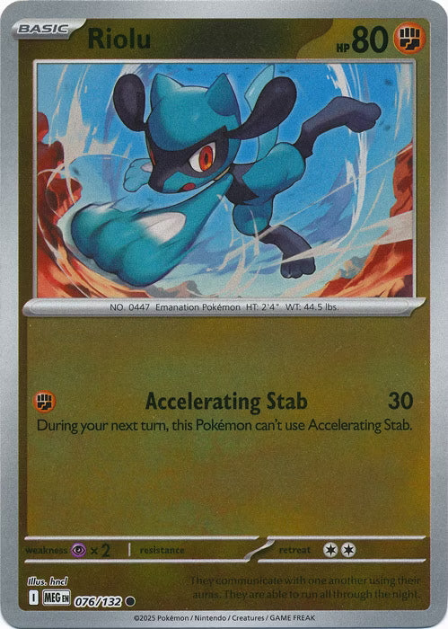 Mega Evolution Riolu #076/132 Reverse Holo
