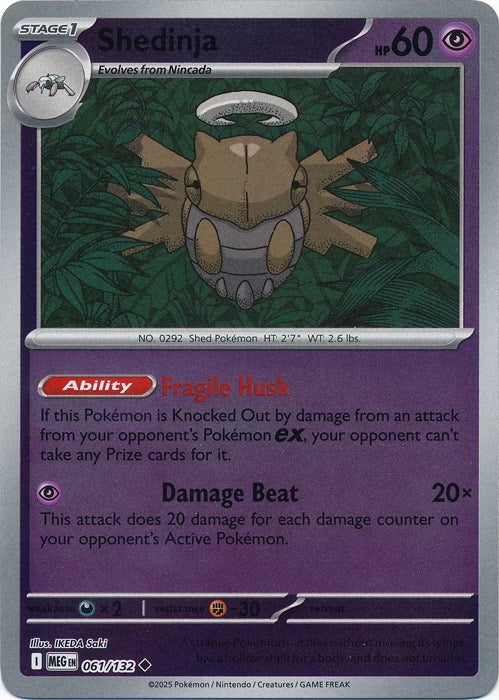 Mega Evolution Shedinja #061/132 Reverse Holo