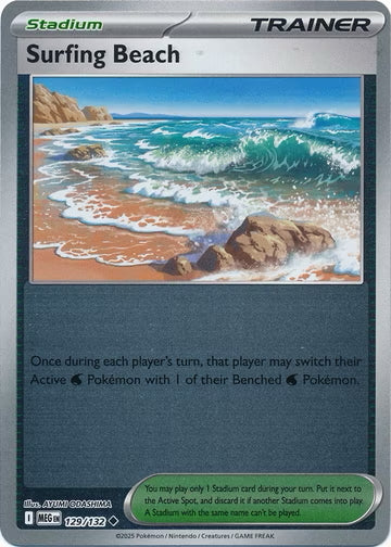 Mega Evolution Surfing Beach #129/132 Reverse Holo
