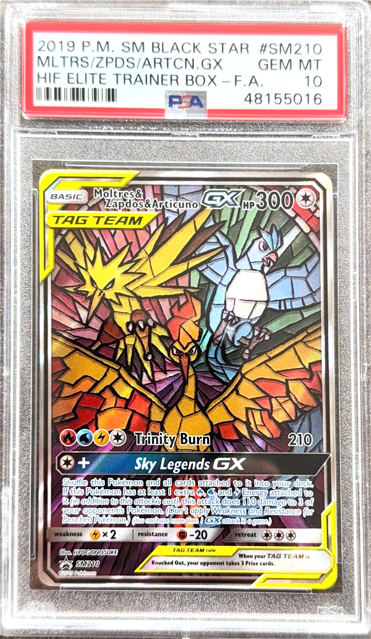 Moltres Zapdos Articuno GX SM210 PSA 10 – Hidden Fates Promo