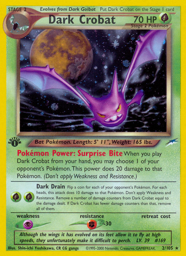 Neo Destiny Holo Dark Crobat #2/105 first edition