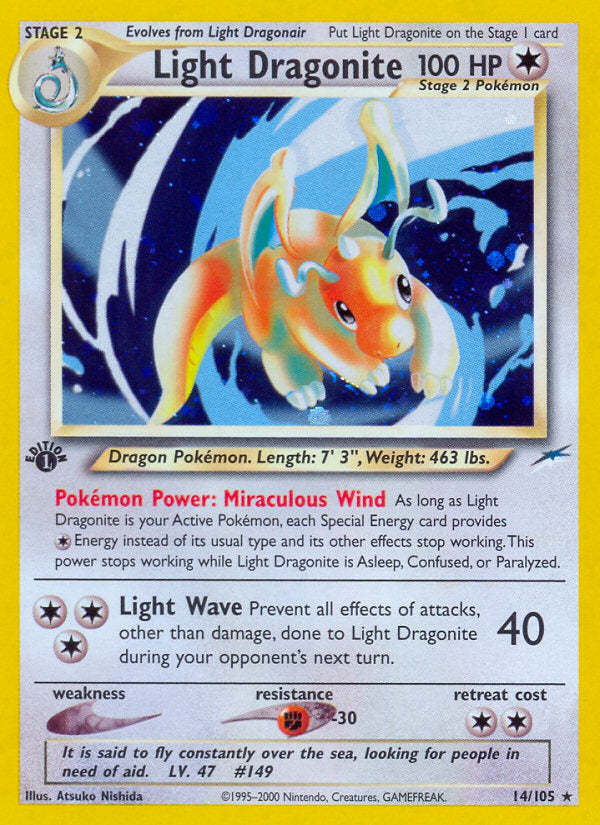 Neo Destiny Holo Light Dragonite #14/105 first edition