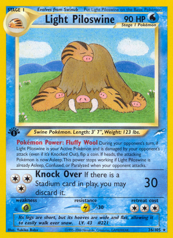 Neo Destiny Light Piloswine #26/105 first edition