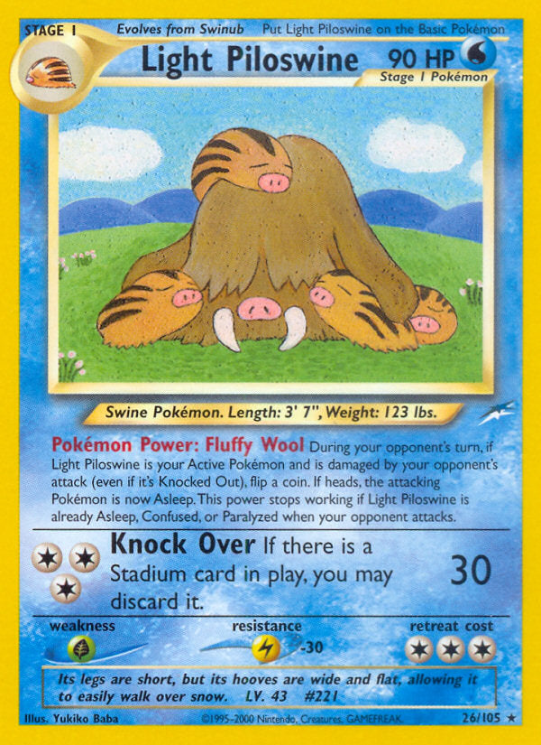 Neo Destiny Light Piloswine #26/105 unlimited