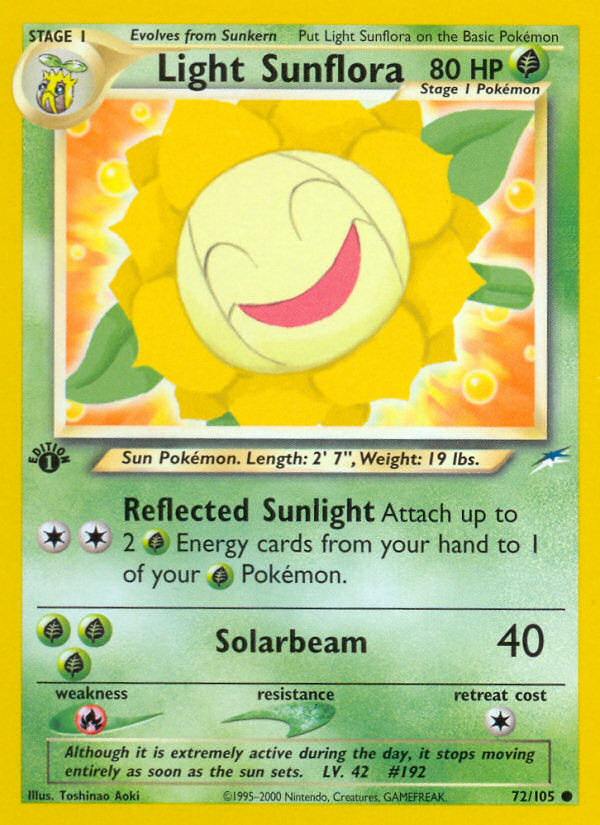 Neo Destiny Light Sunflora #72/105 first edition