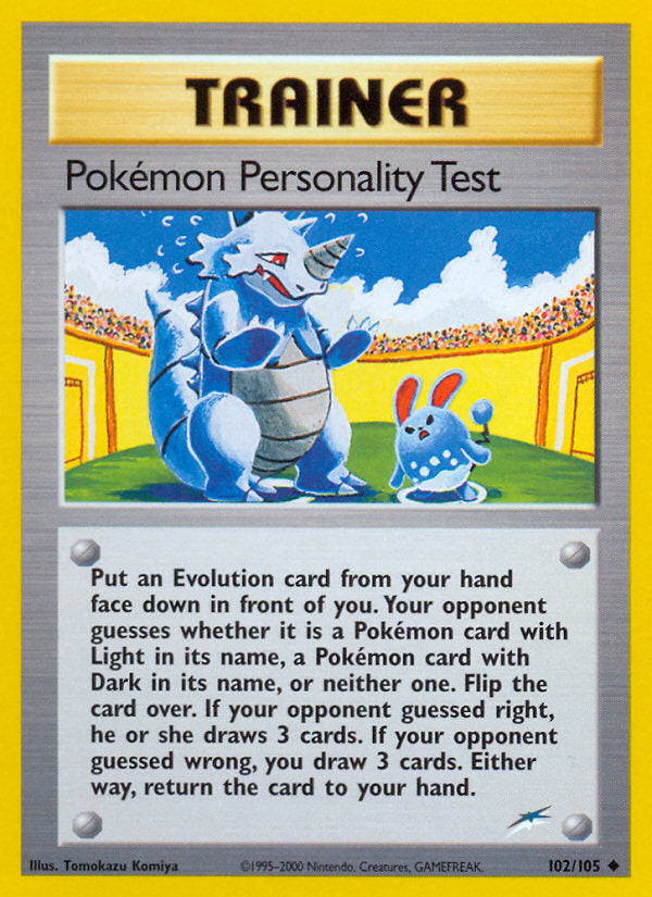 Neo Destiny Pokémon Personality Test #102/105 unlimited