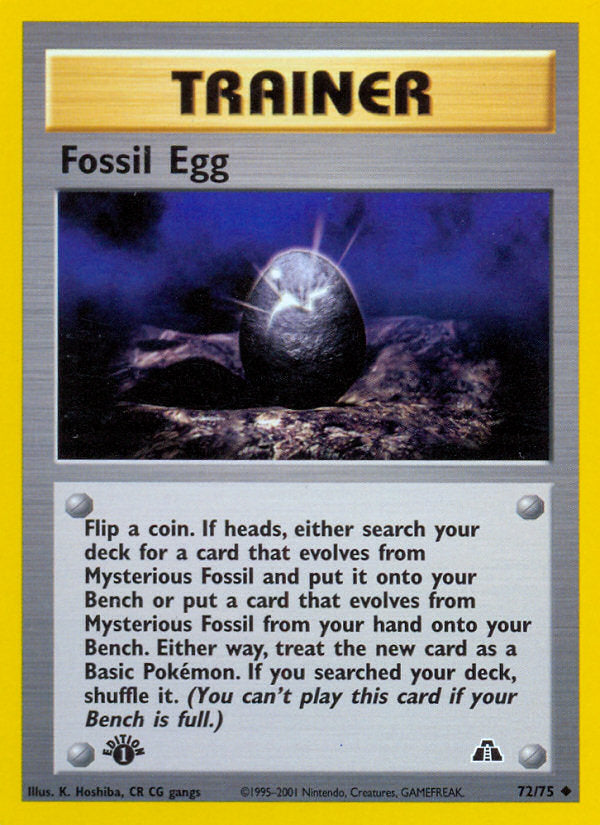 Neo Discovery Fossil Egg #72/75 first edition