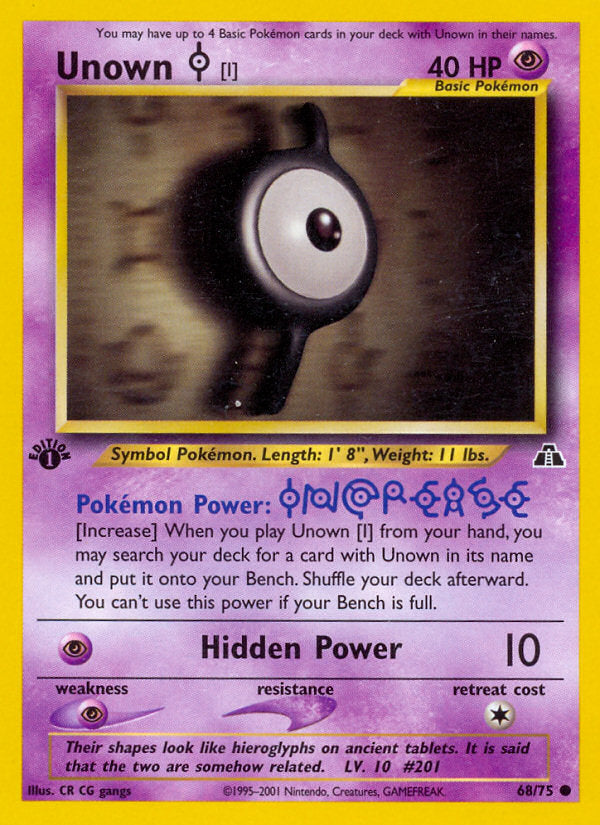Neo Discovery Unown I #68/75 first edition