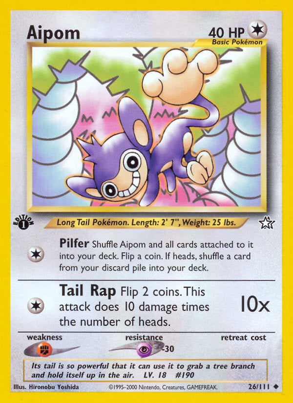 Neo Genesis Aipom #26/111 first edition
