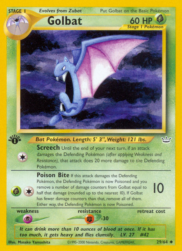 Neo Revelation Golbat #29/64 first edition