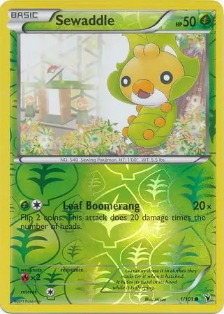 Noble Victories Sewaddle #1/101 reverse holo