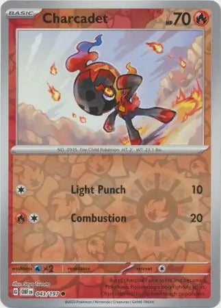 Obsidian Flames Charcadet #43/197 reverse holo