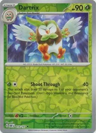 Obsidian Flames Dartrix #14/197 reverse holo