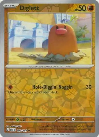 Obsidian Flames Diglett #103/197 reverse holo
