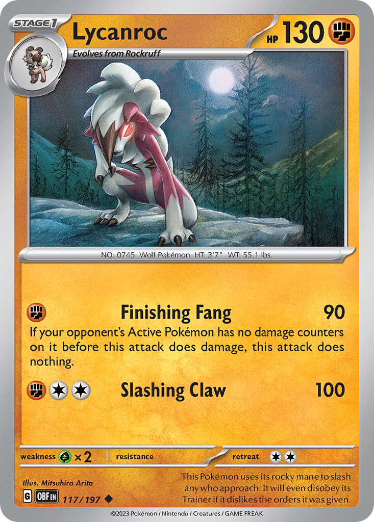 Obsidian Flames Lycanroc #117/197