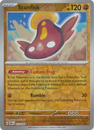 Obsidian Flames Stunfisk #112/197 reverse holo