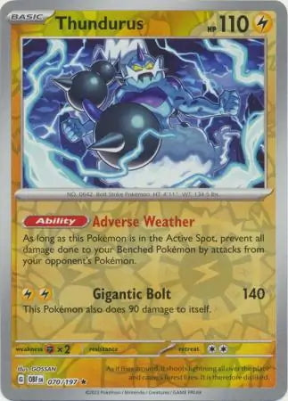 Obsidian Flames Thundurus #70/197 reverse holo