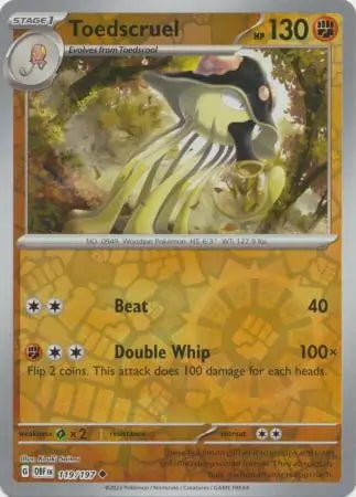 Obsidian Flames Toedscruel #119/197 reverse holo