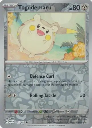 Obsidian Flames Togedemaru #151/197 reverse holo