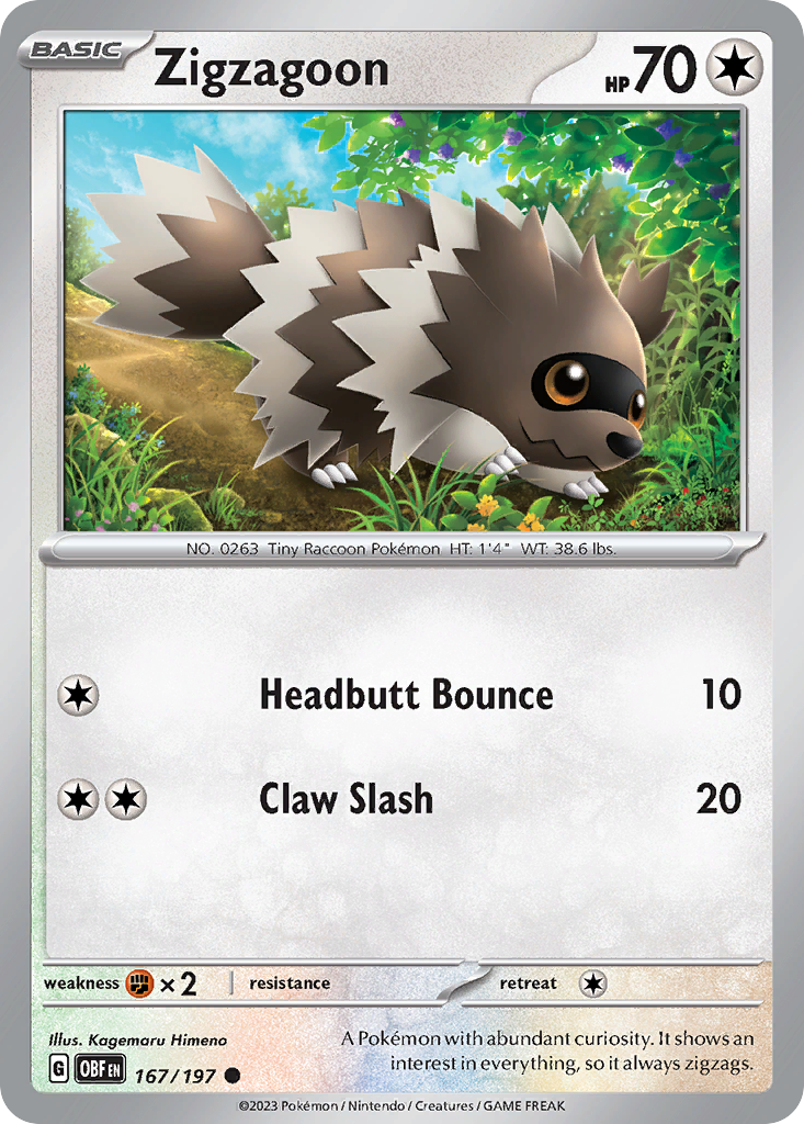 Obsidian Flames Zigzagoon #167/197