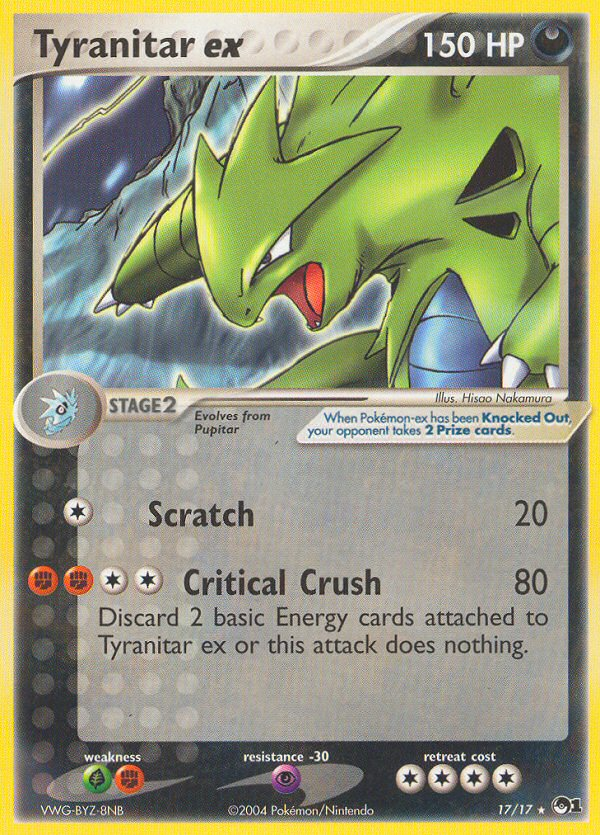 POP Series 1 Non - Holo Tyranitar ex #17