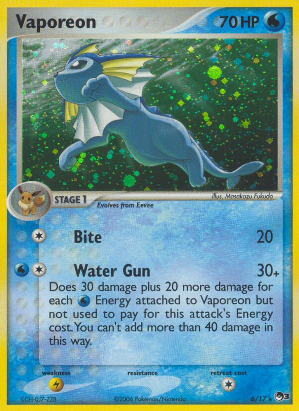 POP Series 3 Holo Vaporeon #6