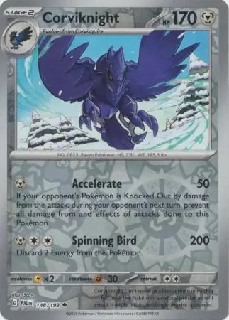 Paldea Evolved Corviknight #148/193 reverse holo