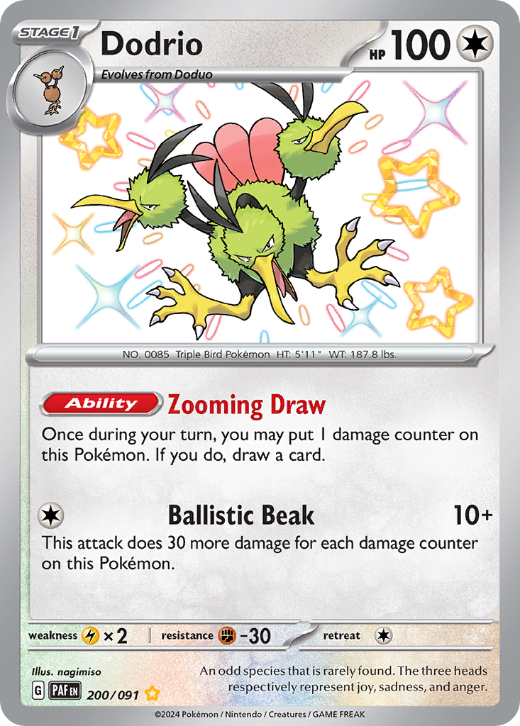 Paldean Fates Dodrio #200/91