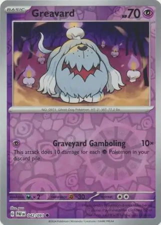 Paldean Fates Greavard #42/91 reverse holo