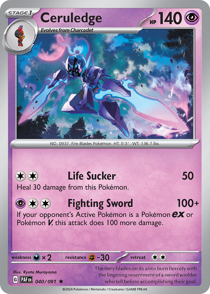 Paldean Fates Holo Ceruledge #40/91