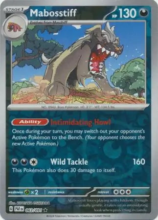 Paldean Fates Mabosstiff #63/91 reverse holo