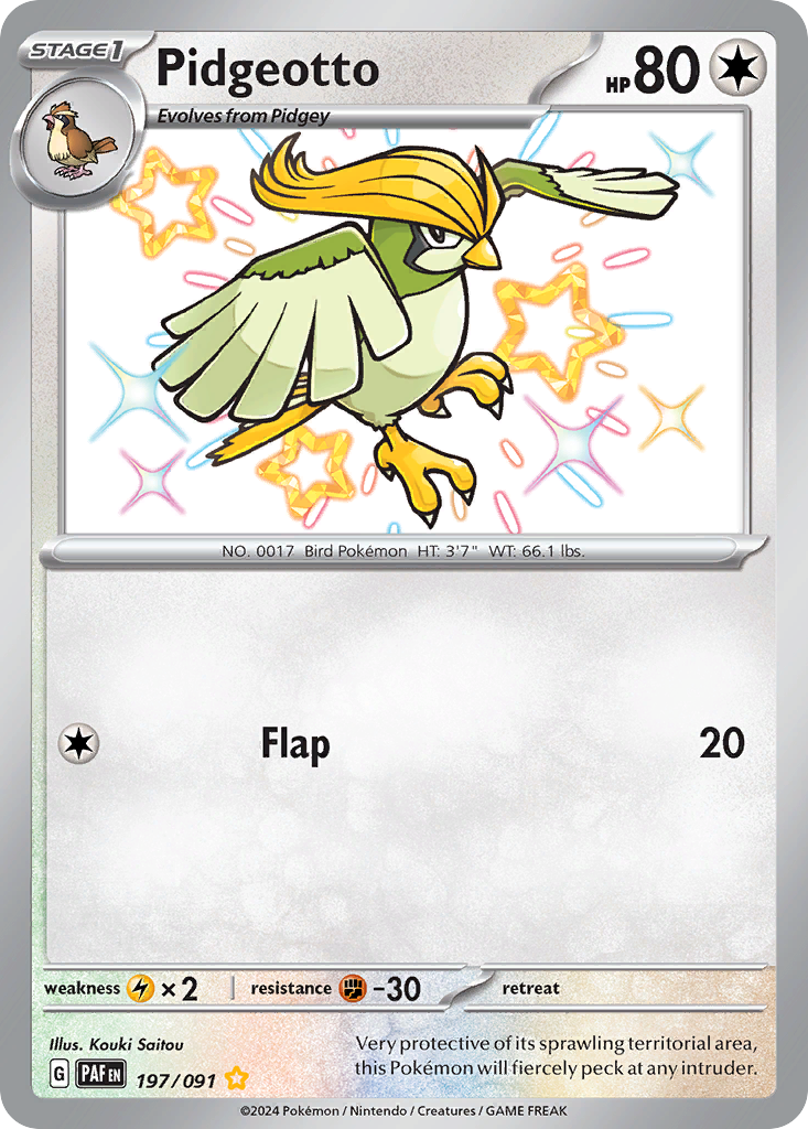 Paldean Fates Pidgeotto #197/91